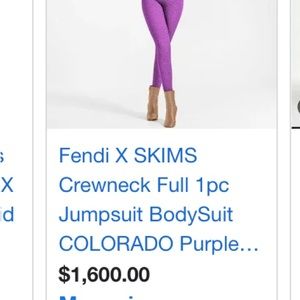 This is a skims X fendi jumpsuit worth 1,500 but I am willing to negotiate